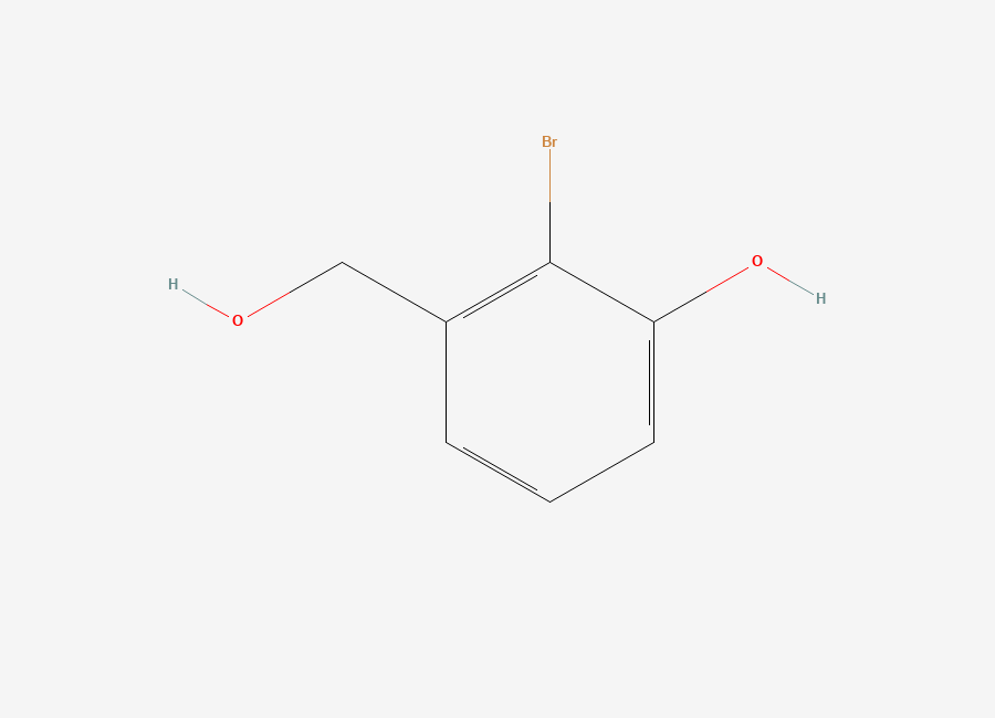 Two-dimensional chemical structure of 2-Bromo-3-(hydroxymethyl)phenol