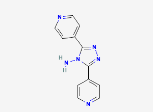 Two-dimensional chemical structure of 3,5-Di(pyridin-4-yl)-4H-1,2,4-triazol-4-amine, CAS 38634-05-8