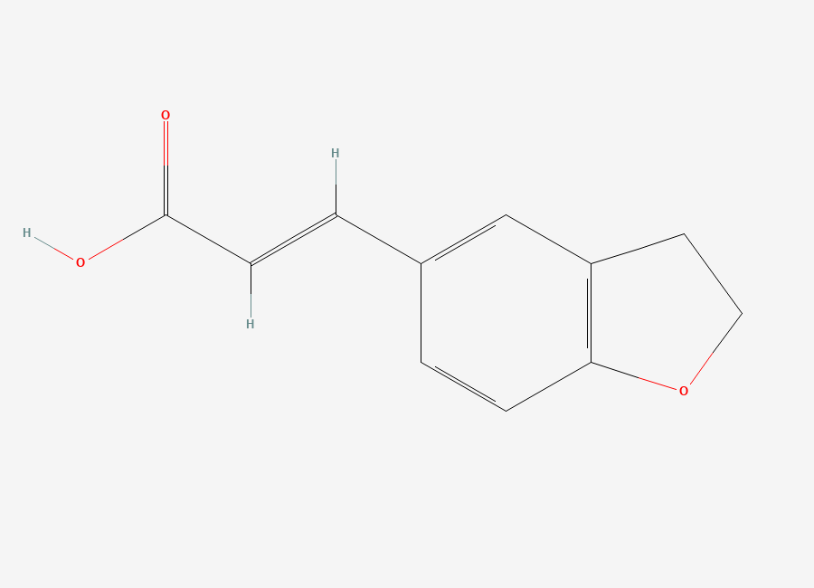 Two-dimensional chemical structure of (2E)-3-(2,3-Dihydro-5-benzofuranyl)-2-propenoic acid