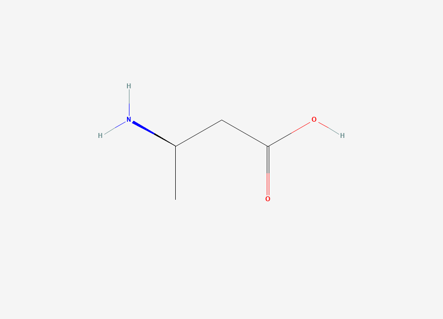 Two-dimensional chemical structure of (R)-3-aminobutanoic acid