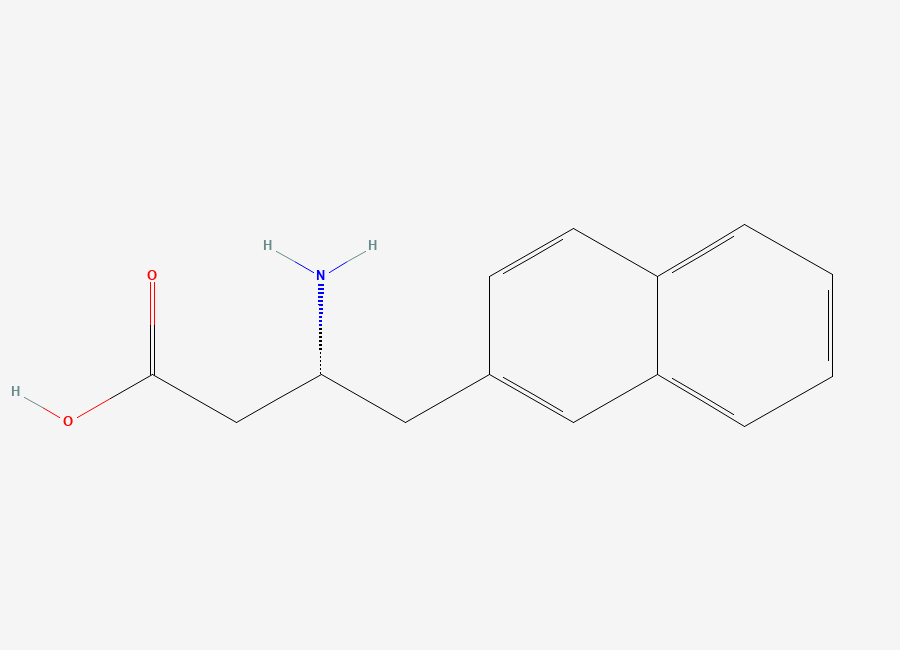 Two-dimensional chemical structure of (R)-3-Amino-4-(naphthalen-2-yl)butanoic acid