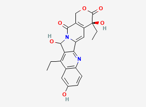 Two-dimensional chemical structure of (4S)-4,11-Diethyl-4,9,12-trihydroxy-1,12-dihydro-14H-pyrano[3',4':6,7]indolizino[1,2-b]quinoline-3,14(4H)-dione