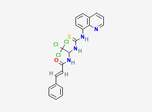 Two-dimensional chemical structure of (2E)-3-Phenyl-N-(2,2,2-trichloro-1-(((8-quinolinylamino)thioxomethyl)amino)ethyl)-2-propenamide