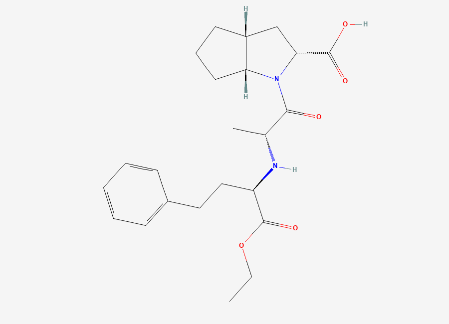 Two-dimensional chemical structure of Ramipril EP Impurity J / Ramipril (R,R-R,R,R)-Isomer/ Ramipril Enantiomer, CAS 1246253-05-3