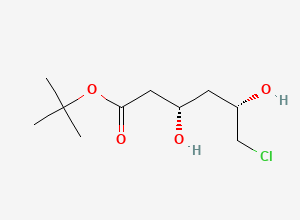 Two-dimensional chemical structure of Tert-Butyl (3S,5S)-6-Chloro-3,5-dihydroxyhexanoate, CAS 325471-28-1