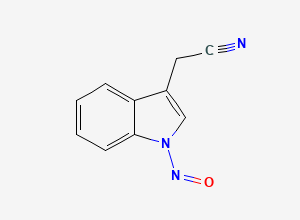Two-dimensional chemical structure of 1-Nitrosoindole-3-acetonitrile, CAS 97672-08-7