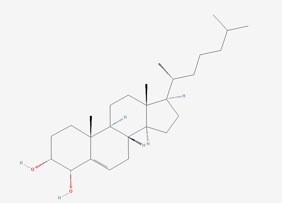 Two-dimensional chemical structure of Cholest-5-ene-3?,4?-diol, CAS 51238-11-0