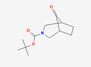 Two-dimensional chemical structure of tert-Butyl 8-oxo-3-azabicyclo(3.2.1)octane-3-carboxylate