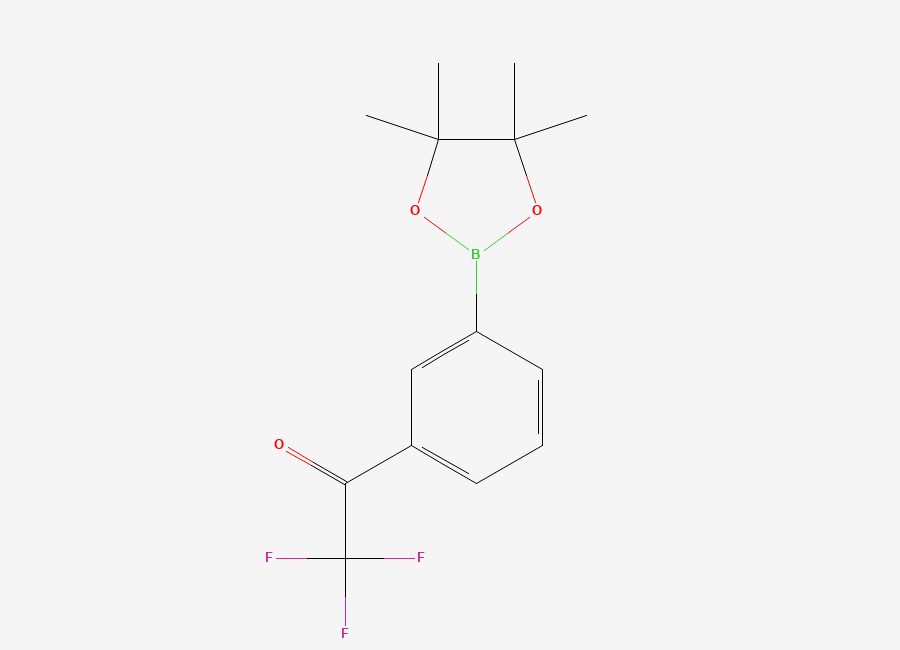 Two-dimensional chemical structure of 2,2,2-Trifluoro-1-(3-(4,4,5,5-tetramethyl-1,3,2-dioxaborolan-2-yl)phenyl)ethanone