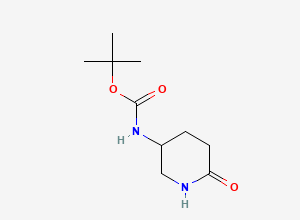 Two-dimensional chemical structure of tert-butyl N-(6-oxopiperidin-3-yl)carbamate