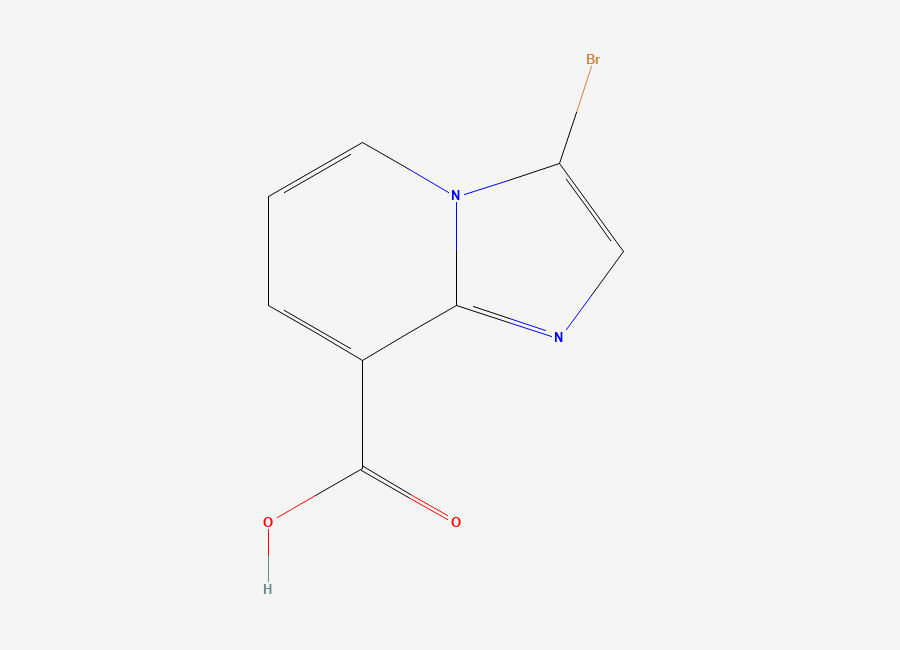 Two-dimensional chemical structure of 3-Bromoimidazo(1,2-a)pyridine-8-carboxylic acid