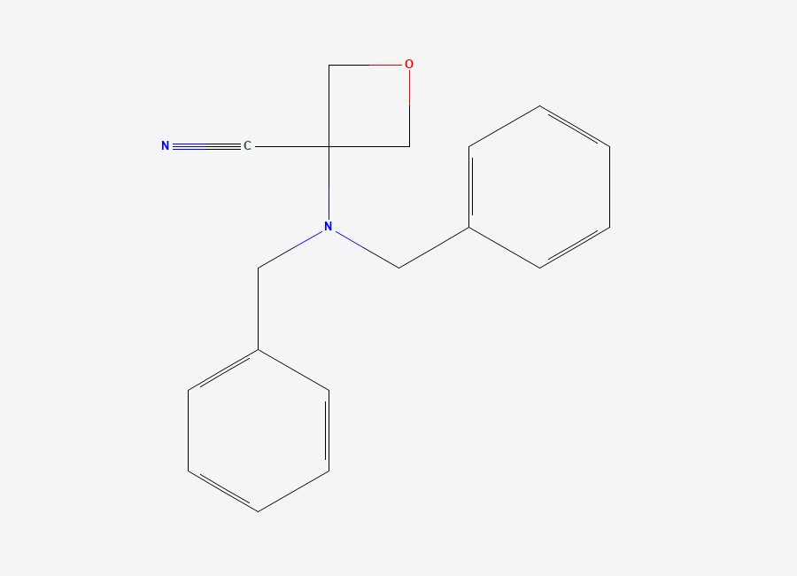 Two-dimensional chemical structure of 3-(Dibenzylamino)oxetane-3-carbonitrile