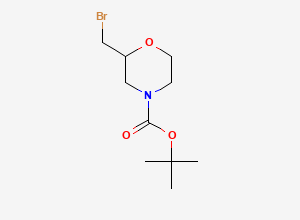 Two-dimensional chemical structure of tert-Butyl 2-(bromomethyl)morpholine-4-carboxylate