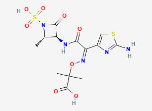 Two-dimensional chemical structure of Aztreonam, CAS 78110-38-0
