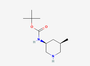Two-dimensional chemical structure of tert-Butyl ((3S,5R)-5-methylpiperidin-3-yl)carbamate