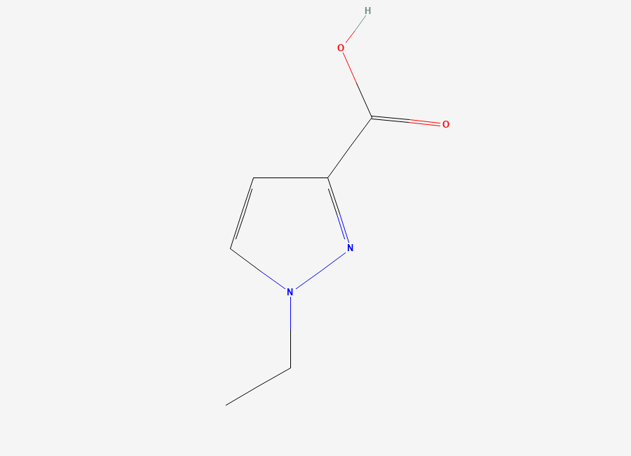 Two-dimensional chemical structure of 1-ethyl-1H-pyrazole-3-carboxylic acid