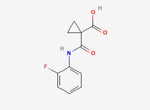Two-dimensional chemical structure of 1-[(2-Fluorophenyl)carbamoyl]cyclopropane-1-carboxylic acid, CAS 918642-61-2