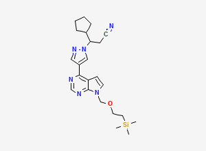 Two-dimensional chemical structure of Ruxolitinib Acrylo pyrimidine Impurity, CAS 941685-39-8