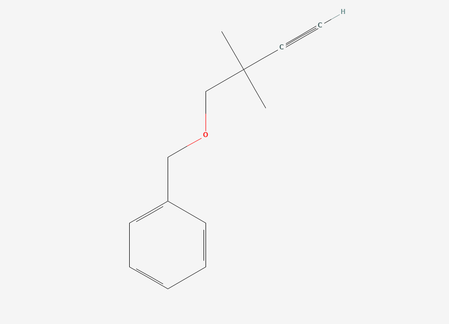 Two-dimensional chemical structure of (((2,2-Dimethylbut-3-yn-1-yl)oxy)methyl)benzene