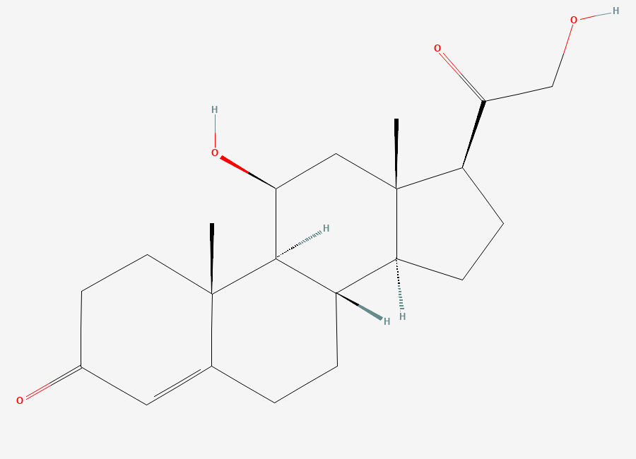 Two-dimensional chemical structure of Corticosterone, CAS 50-22-6