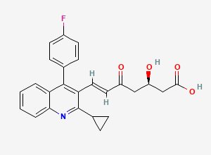 Two-dimensional chemical structure of Pitavastatin 5-Oxo impurity, CAS 222306-15-2