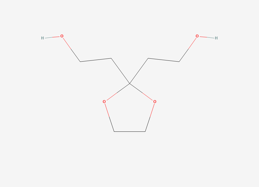 Two-dimensional chemical structure of 2-(2-(2-Hydroxyethyl)-1,3-dioxolan-2-yl)ethan-1-ol