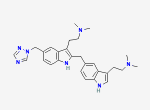 Two-dimensional chemical structure of Rizatriptan EP Impurity A / Rizatriptan Dimer, CAS 887001-08-3