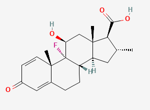 Two-dimensional chemical structure of (11beta,16alpha,17beta)-9-Fluoro-11-hydroxy-16-methyl-3-oxoandrosta-1,4-diene-17-carboxylic acid