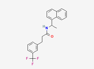Two-dimensional chemical structure of N-(1-(Naphthalen-1-yl)ethyl)-3-(3-(trifluoromethyl)phenyl)propanamide