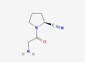 Two-dimensional chemical structure of (S)-1-Glycylpyrrolidine-2-carbonitrile, CAS 914070-99-8
