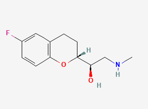 Two-dimensional chemical structure of (R)-1-((R)-6-Fluorochroman-2-yl)-2-(methylamino)ethan-1-ol