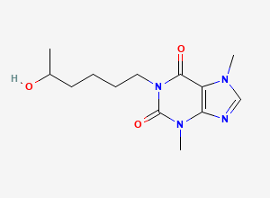 Two-dimensional chemical structure of Hydroxy Pentoxifylline / rac-Lisofylline, CAS 6493-06-7