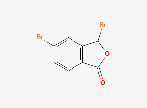 Two-dimensional chemical structure of 3,5-Dibromo-3H-isobenzofuran-1-one
