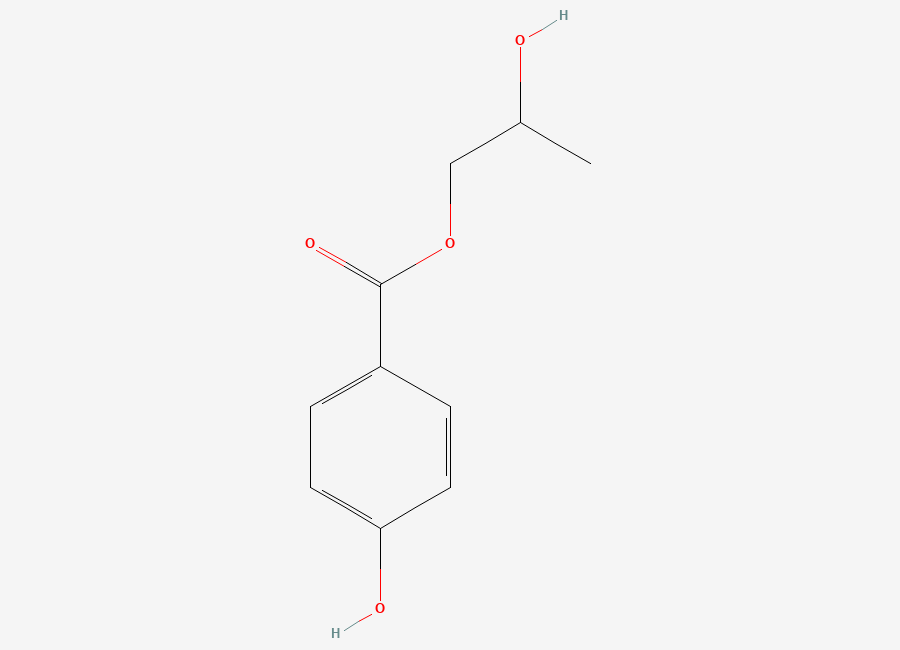Two-dimensional chemical structure of 2-Hydroxypropyl 4-hydroxybenzoate