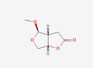 Two-dimensional chemical structure of (3aR,4R,6aS)-4-Methoxytetrahydrofuro[3,4-b]furan-2(3H)-one, CAS 1932330-83-0