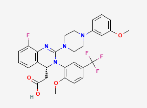 Two-dimensional chemical structure of ent-Letermovir/ Letermovir Impurity C, CAS 917389-37-8