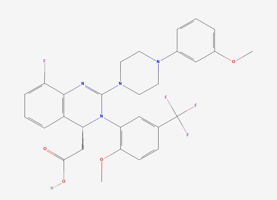 Two-dimensional chemical structure of ent-Letermovir/ Letermovir Impurity C, CAS 917389-37-8