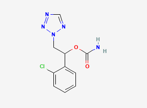 Two-dimensional chemical structure of [1-(2-chlorophenyl)-2-(tetrazol-2-yl)ethyl] carbamate