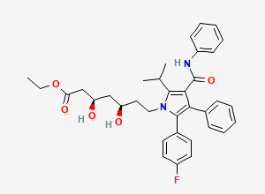 Two-dimensional chemical structure of Atorvastatin Ethyl Ester, CAS 1146977-93-6