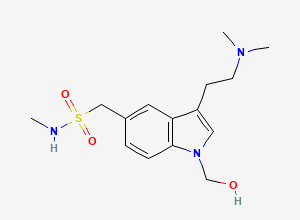 Two-dimensional chemical structure of Sumatriptan EP Impurity C/ Sumatriptan BP Impurity C/ Sumatriptan Related Compound C/ N-Hydroxymethyl Sumatriptan, CAS 1797905-62-4