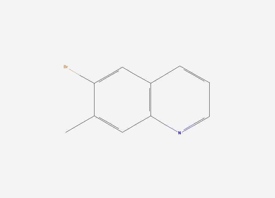 Two-dimensional chemical structure of 6-Bromo-7-methylquinoline