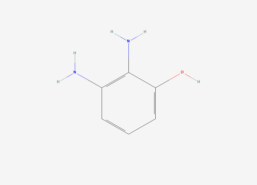 Two-dimensional chemical structure of 2,3-Diaminophenol