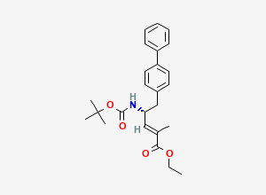 Two-dimensional chemical structure of (R,E)-ethyl 5-((1,1'-biphenyl)-4-yl)-4-((tert-butoxycarbonyl)amino)-2-methylpent-2-enoate