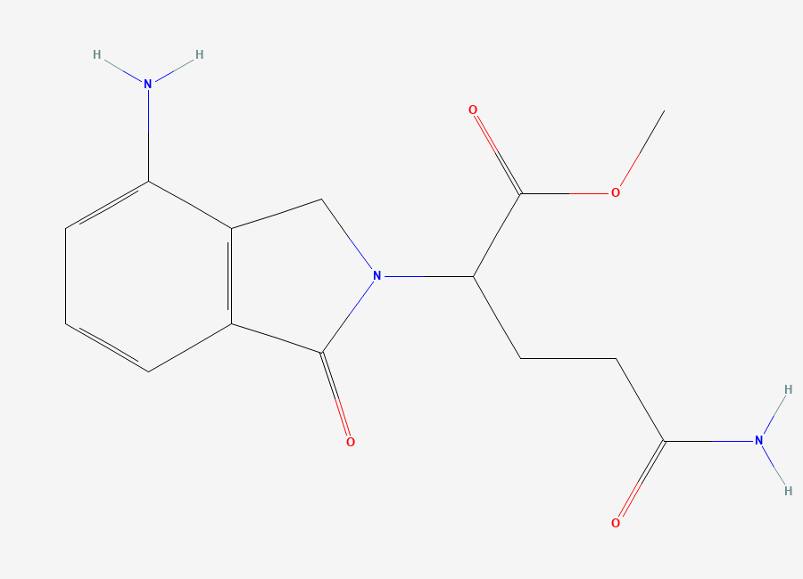 Two-dimensional chemical structure of Methyl 5-amino-2-(4-amino-1-oxoisoindolin-2-yl)-5-oxopentanoate