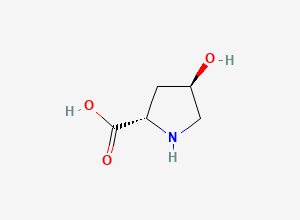 Two-dimensional chemical structure of Trans-4-Hydroxy-L-Proline, CAS 51-35-4