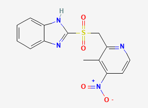 Two-dimensional chemical structure of Lansoprazole Sulfone 4-Nitro Analog, CAS 1187926-85-7