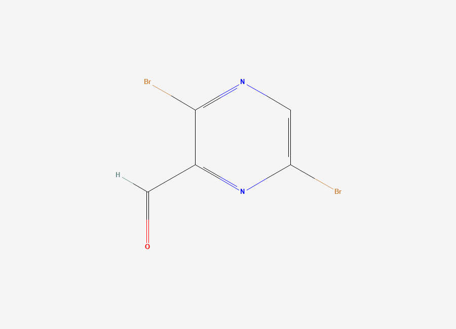 Two-dimensional chemical structure of 3,6-Dibromopyrazine-2-carbaldehyde