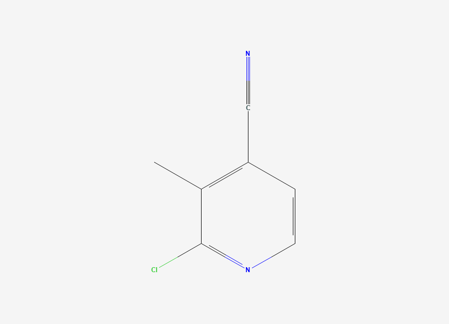 Two-dimensional chemical structure of 2-Chloro-3-methylisonicotinonitrile