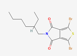 Two-dimensional chemical structure of 1,3-Dibromo-5-(2-ethylhexyl)-4H-thieno(3,4-c)pyrrole-4,6(5H)-dione