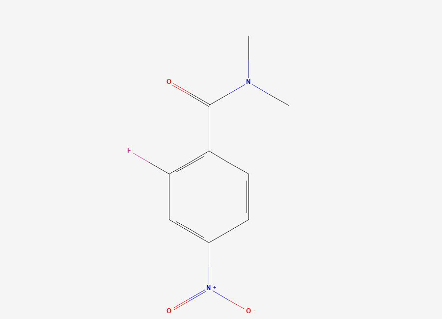 Two-dimensional chemical structure of 2-fluoro-N,N-dimethyl-4-nitro-benzamide